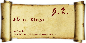 Jáni Kinga névjegykártya